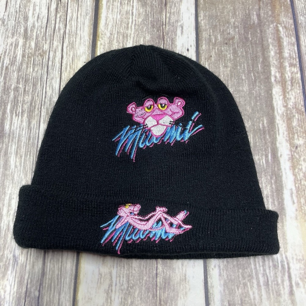 Pink panther beanie NBA Black Hat Miami Heat Basketball Miami Vice Cool‎